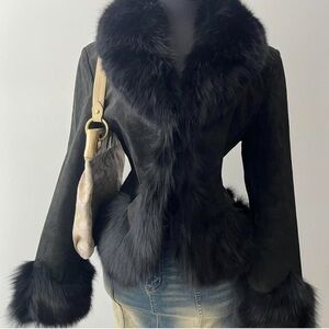 Tailor Vintage Black Teddy Jacket with Faux Fur